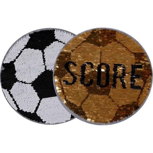 Large Football Applique reversible Sequins Score Letter Sewing Patches for Clothes DIY for girt T shirt transfers fashion Patch