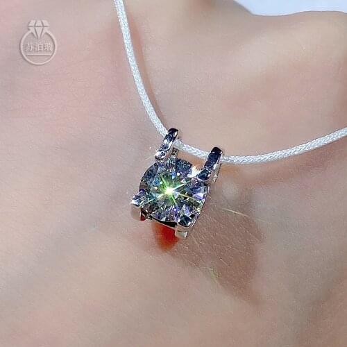 Real Moissanite Pendant 1CT 2CT Bull head style Lab Diamond Pendant necklace 100% Silver 925 for Women
