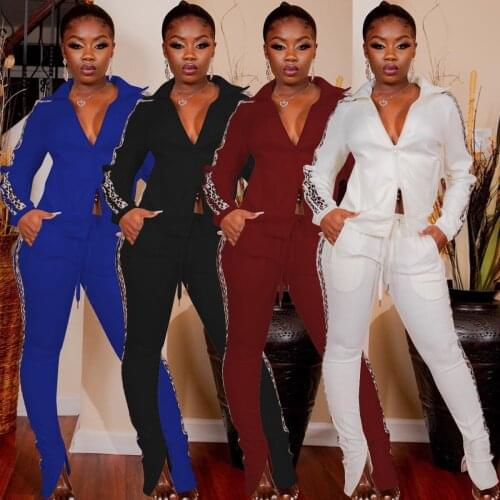 Ueteey New Two-piece Casual Leopard Zip Design Autumn Sportsuit Two-piece