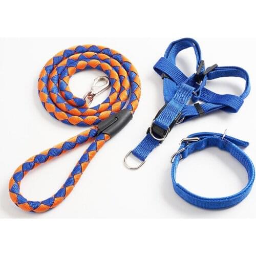 Pet Dog Harness Collar Leash 3 Sets Cat Dog Walking Rope Chain For Small Medium Pet Harness Suit Leash Set