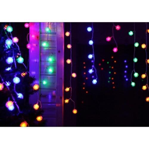 Spring Festival window decoration lights Christmas lantern plush ball ice bar lights Dandelion string lights