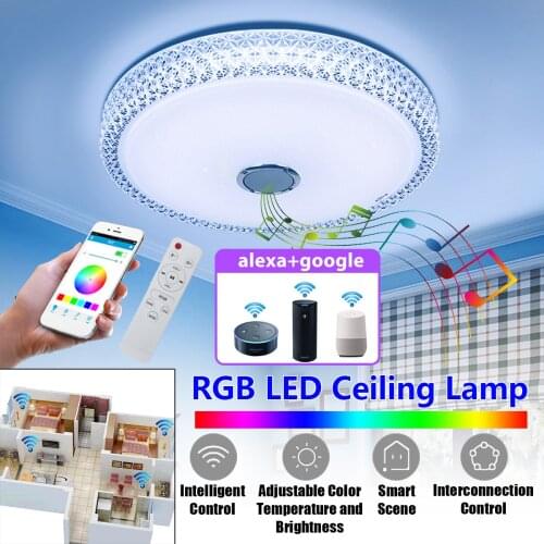72W Wifi RGB LED Ceiling Lights APP Remote bluetooth Music Light Home Smart Ceiling Lamp Support alexa go/google home/tmall Elf