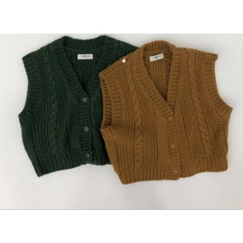 2021 New Arrival Girls Boys Knitted Sweaters Autumn Fashion Kids cardigan Vest