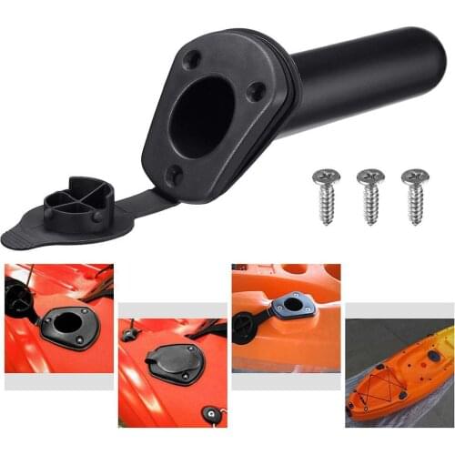 Flush Mount Fishing Boat Rod Holder Bracket Stand with Cap Cover for Kayak Flush Mount