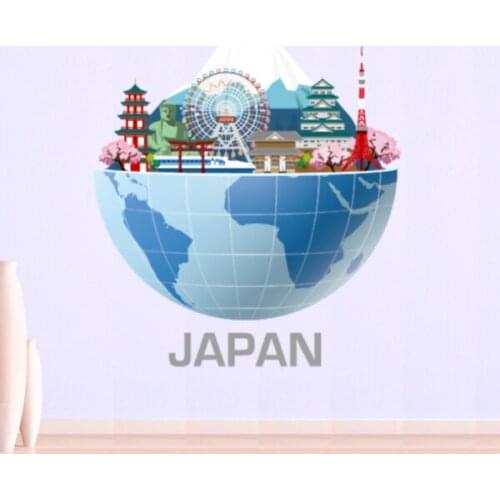 Japan Global Architecture Landmark Statue Fashion Wedding Decor Vinyl Waterproof Wall Sticker Bedroom Wallpaper Wall Decal