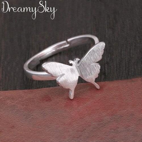 Trendy Bohemian Silver Color Butterfly Rings For Women Wedding Statement Jewelry Vintage Antique Rings Joyas De Plata