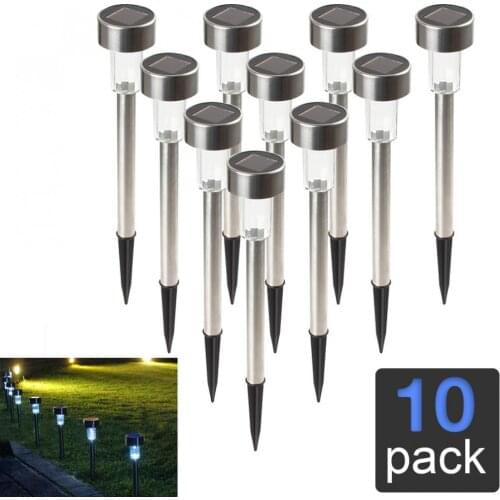 10pcs Outdoor Led Solar Light For Garden Decoration Pathway Waterproof LED Solar Powered Lawn Lights Street Landscape Yard Lam