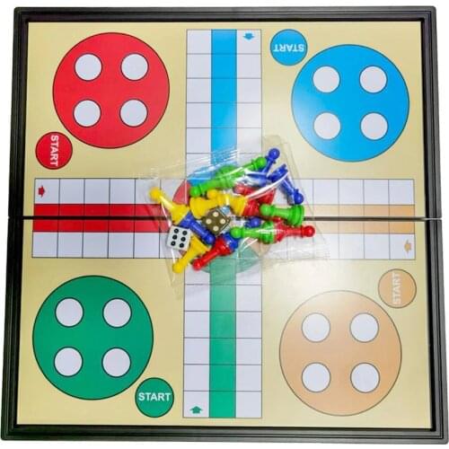 25cm Ludo Board Creative Game Magnetic 5 In 1 Plastic with Folding Chessboard Ludo Chess for Kids Children Education toy