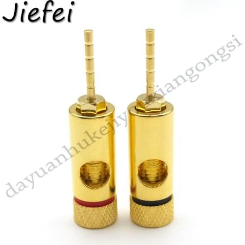 4-100pcs New Copper high quality 2mm Banana Plug Terminals Gold plated Amp Wiring Pin Plug Adapter Hifi Speaker connector