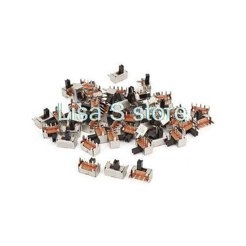 50PCS SK12D07 4mm Knob Height 3 Solder Lug Pin 2 Position SPDT PCB Mount Slide Switch AC 250V 3A