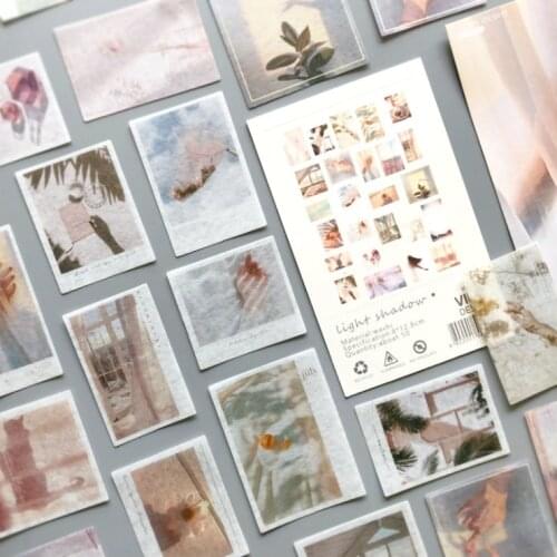 50 pcs/pack Shadow of Light Washi Stckers Set DIY Sticker Diary Decorative Stationery Scrapbooking