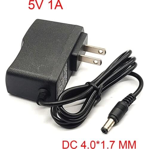 Best Quality 5V 1A Power Adapter 5V1A AC100-240V LED 5V1A Power Light DC 4.0*1.7 MM, Cost-effective