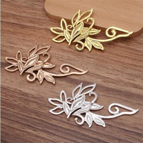 SIXTY TOWFISH 2 Pieces DIY Jewelry Accessories Antique Hair Accessories Material Flower Sheet 80*43 mm Alloy Flower