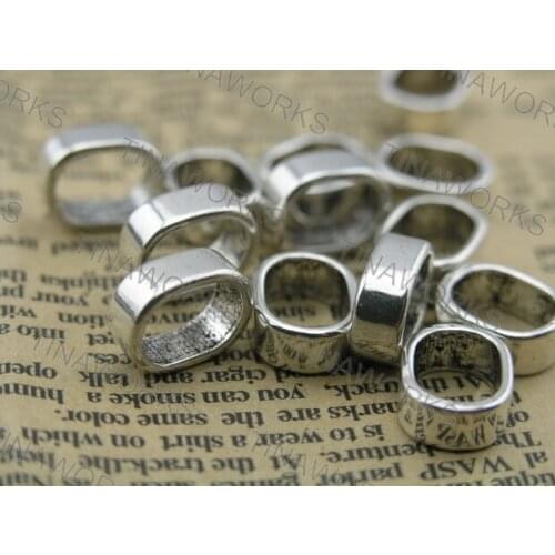FREE SHIPPING 30pcs Antique-Silver Spacer Findings For For Licorice Leather 10.0x6.5mm--PAT129