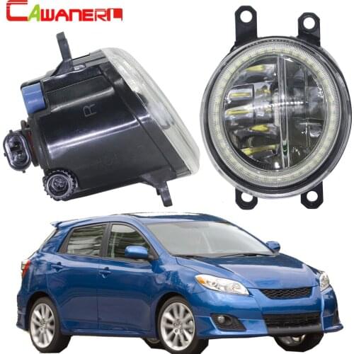 Cawanerl For Toyota Matrix 2008-2013 Car H11 LED Bulb 4000LM Fog Light + Angel Eye DRL Daytime Running Light 12V 2 Pieces