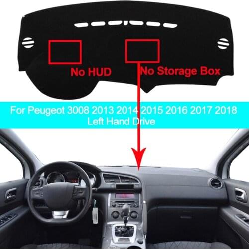 Car Dashboard Cover Sunshade For Peugeot 3008 2013 2014 2015 2016 2017 2018 Without HUD No Starage Box Auto Dash Mat Pad Carpet