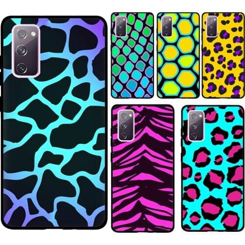 Cyan Giraffe Leopard Zebra MAD PRINTS Soft Case For Samsung Galaxy S21 Ultra S20 FE Note 20 Note 10 Plus S8 S9 S10 Phone Cover