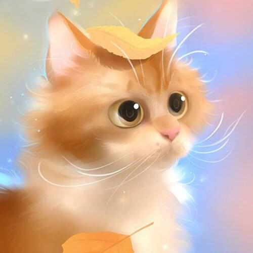 GLymg Diy Diamond Embroidery Cross Stitch Cute Cat 5D Diamond Embroidery Craft Painting Mosaic Gift Diamond Wall Arts Decor