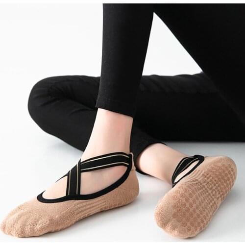 USHINE Quality Bandage Yoga Socks Non-slip Towel Bottom Pilates Socks Breathable Quick Dry Backless Barre Dance Socks