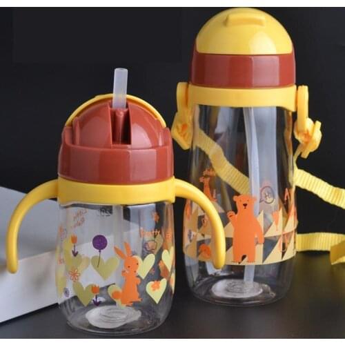 230/450ML Baby Cup Kids Children Learn Feeding Drinking Water Straw Handle Bottle Mamadeira Sippy Training Cup Baby Feeding Cup
