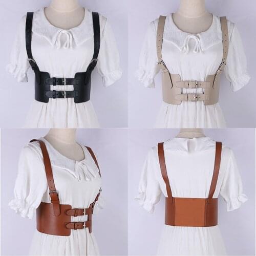 Multiple color Sexy women Pu Leather goth dress Vest Belt for Lady Wide Girdle huntress cosplay costume accessories For Dress