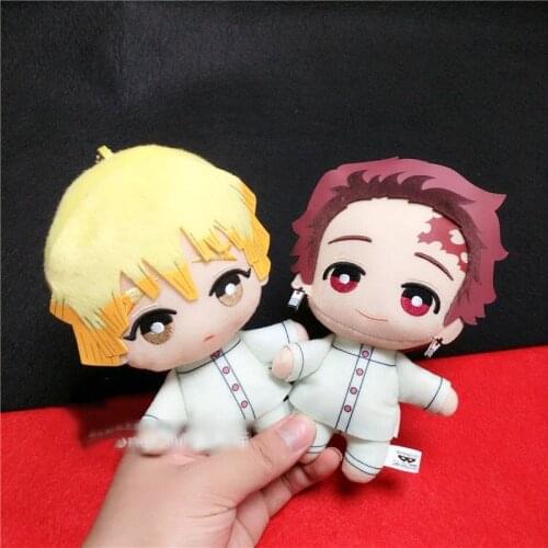 Stuffed 14cm Kamado Tanjirou Agatsuma Zenitsu Pajamas Version Plush Doll Toys Demon Slayer: Kimetsu No Yaiba Collectible Pendant