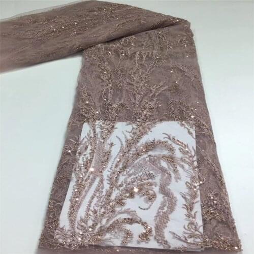 Nigerian Lace Fabrics Handmand Beaded Tulle Lace Fabric 2021 High Quality Lace African French Lace Fabric For Sewing j22-6