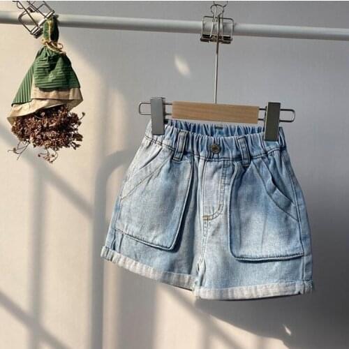 2021 New Arrival Girls Boys Denim Shorts Spring Summer cotton Fashion Kids Shorts 1-6 Years QI138