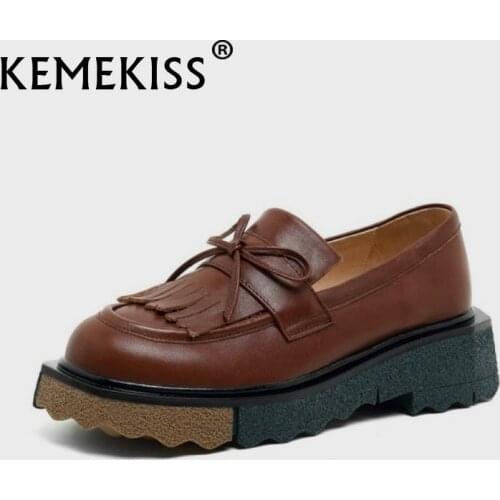 KemeKiss New Fashion WomenS Pumps Shoes Round Toe Slip On Vintage Bowtie Daily Student Fashion Ladies Footwear Size 34-40