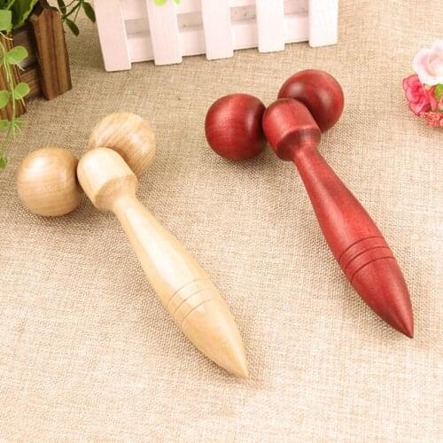 Drop shipping Wooden Thin Face Roller V Face Massager Thin Face Instrument To Double Chin Lean Muscle 3d Massage Ball
