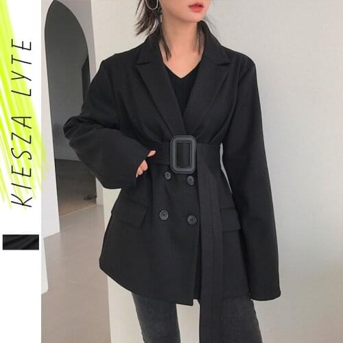 Womens Trench Coat 2020 Autumn Solid Black Oversize Belted Jackets Female Winter Outerwear Streetwear Chic Windbreaker Casaco