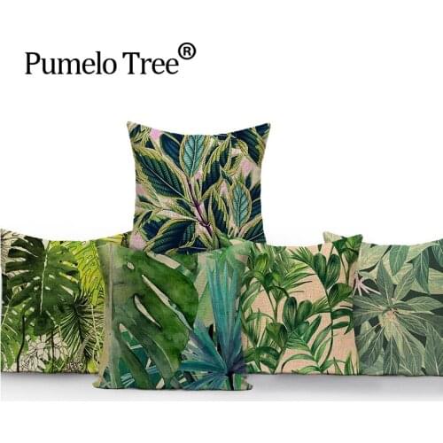 Plant tropical decoration cushion Linen decorative pillows Dropshipping cushion cover parrot cushions home decor pillow cover