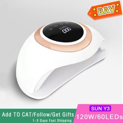 SUN Y3 Nail lamp 168W High Power Gel Lamp 60 LEDs UV Lamp Fast Curing Nail Dryer With Big Room and Timer Smart Sensor Nail Tools