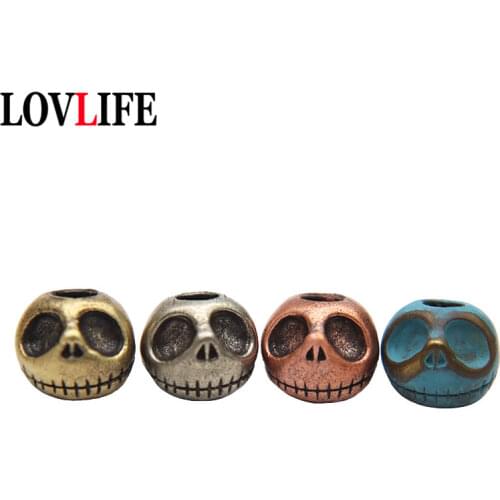 Vintage Copper Pumpkin Lamp Knife Bead Punk Skull Bracelet Accessories DIY Keychain Pendant Jewelry Umbrella Rope Paracord Brass