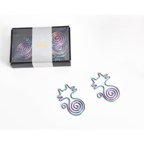 8Pcs/set Cute Colorful Rainbow Cat Clips Bookmark Planner Tools Scrapbooking Tools Memo Clip Metal Binder Paperclip