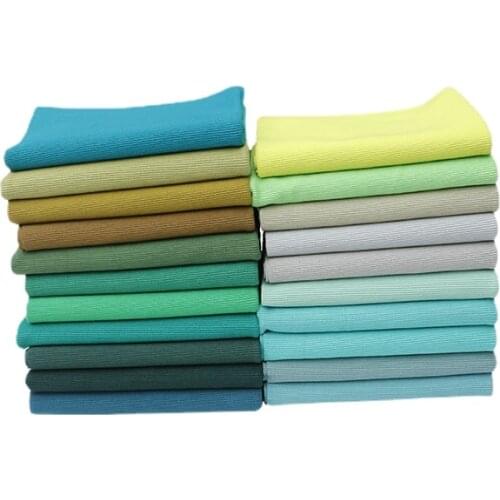 Width 43'' 2x2 Green Series Simple Elastic Rib Pure Cotton Fabric By The Yard For Neckline Cuff Accessories Material