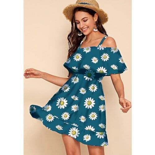 Womens Strap Dress Short Sleeve Leopard Floral Graphic Prints Print Off Shoulder Basic White Black Blue Red Khaki S M L XL 2XL