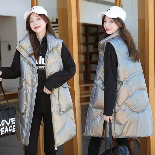 2021 Cotton Vest Women Coat New Mid-Length Large Size Loose Waistcoat Autumn And Winter