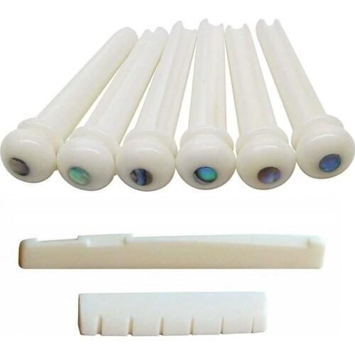 1 Set of Buffalo Bone Guitar Saddle Nut Pins Acoustic Folk Guitar Luthier DIY Saddle Nut Bridge pins