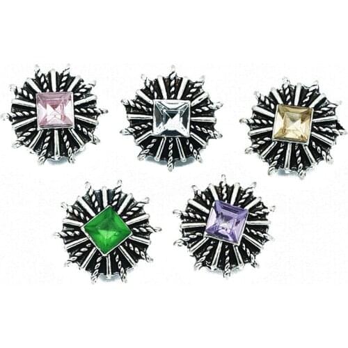 Hot sale 10pcs mixed beauty radiative lines 12MM rhinestone metal snap buttons fit DIY 12mm snap jewelry KZ9073