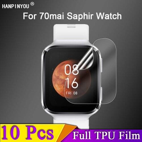 10Pcs For 70mai 70 mai Saphir Smart Watch Ultra Clear Anti Scratch Soft TPU Hydrogel Film Screen Protector -Not Tempered Glass