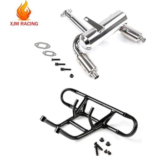 2 Hole Exhaust Pipe Silencer Power Riser Rear Bumper Kit for 1/5 HPI ROFUN ROVAN KM MCD GTB RACING BAJA 5B 5T 5SC SS TRUCK PARTS
