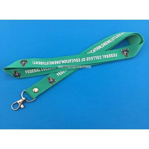 200pcs/lot custom silk screen logo Printing Cheap green polyester ID Badge Holder Key Lanyard Phone Charm neck strap free ship
