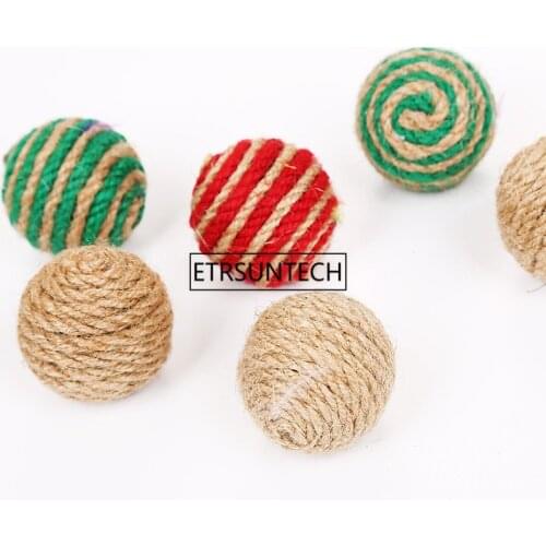 200pcs Linen Ball Cat dog Toy Colorful Ball Interactive Pet Kitten Scratch Natural Ball Training Playing Pet Supplie