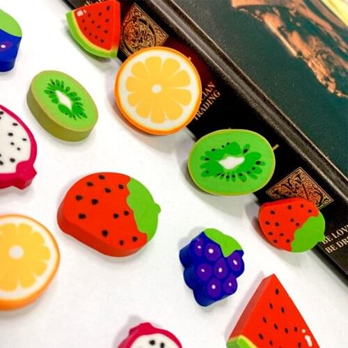 Free Shipping 36packs Kawaii Fruits Orange Mixed design Kiwifruit Rubber Eraser Primary Student Prizes Promotional Gift