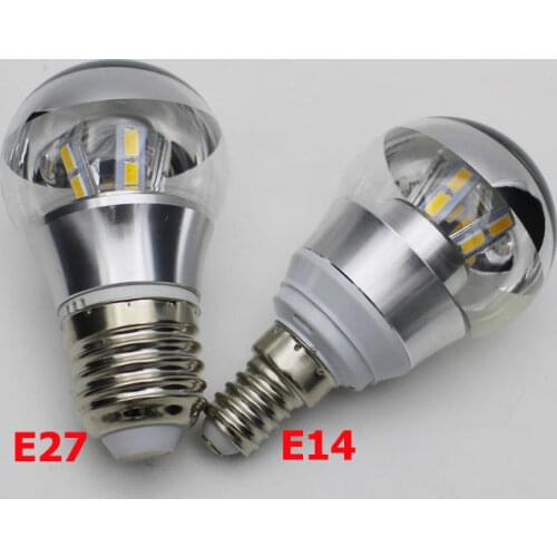 8pcs LED Bulb G45 3W 5W 7W E27 E26 E14 Mirror Half Chrome Silver Globe Shape Energy Saving Warm White 3000k 6000k AC 110V 220V
