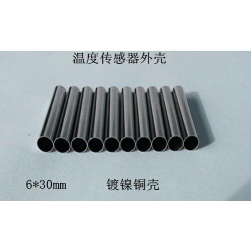 Free shipping temperature sensor shell Nickel plated copper size 6*30mm 6x30mm 100pcs/lot