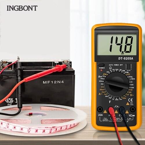 Tester Digital Multimeter Profesional Auto Range DMM 20A Ammeter 20V-750V DC AC Capacitor Voltage Detactor LED Backlit Tool