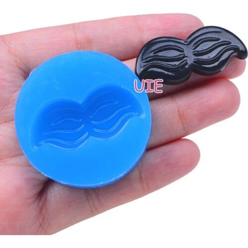 FYL295U 37.2mm x 17.2mm Beard Silicone Mold Fondant Cake Decoration Candy Resin Clay Earrings Necklace Craft Soap Candle
