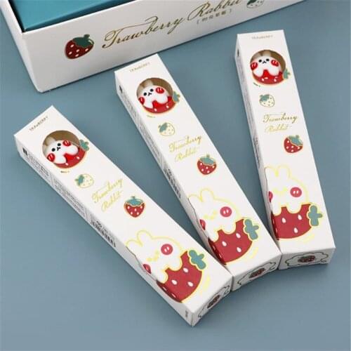 1pc 0.5mm Black Ink Gel Pen Sweet Rabbit Strawberry Quick-drying Gel Pen Press Signing Pen Writing Cute Stationary Accessories
